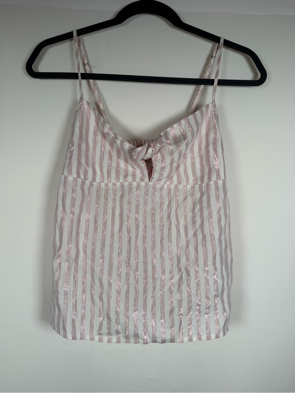 Victoria's Secret Shimmer Pink‎ and White Striped Sleep Cami